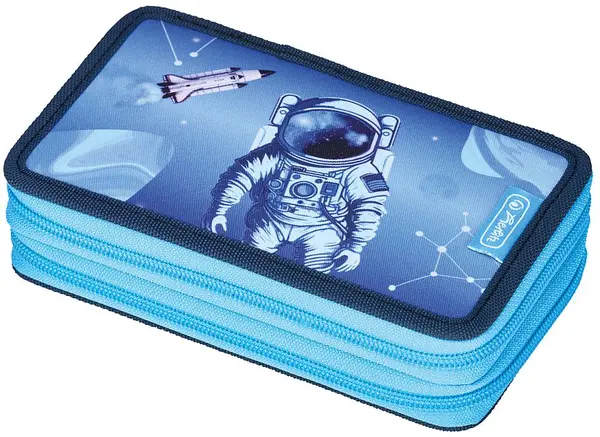 Penar cu rechizite Herlitz - Cosmic Explorer, 2 fermoare