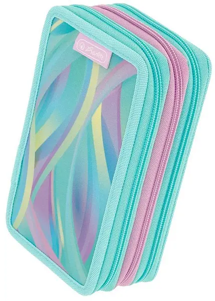 Penar cu rechizite Herlitz - Minty Love, 3 fermoare