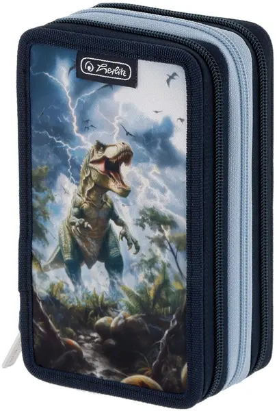 Penar cu rechizite Herlitz - Thunder Rex, 3 fermoare