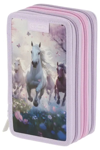 Penar cu rechizite Herlitz - Whisper Mane, 3 fermoare