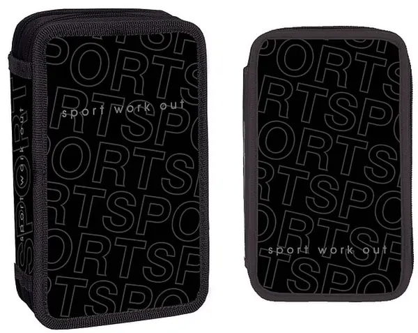 Penar cu rechizite S. Cool - Sport, 2 fermoare, 29 piese