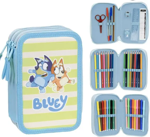 Penar echipat Cerda Bluey - 3 compartimente cu fermoar