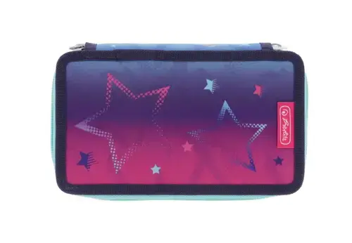 Penar echipat Herlitz, 23 piese, 2 compartimente, motiv Pink Stars