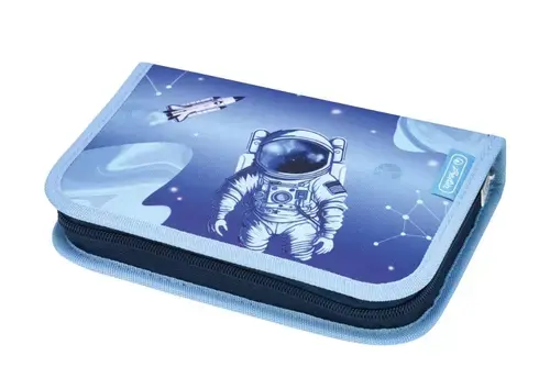 Penar echipat Herlitz 31 piese, 2 clape, dimensiune 14 x 20.3 x 3.5 cm, motiv Cosmic Explorer