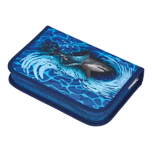 Penar echipat Herlitz motiv blue shark, 31 piese, 2 clape, 20.3 x 3.5 x 14 cm