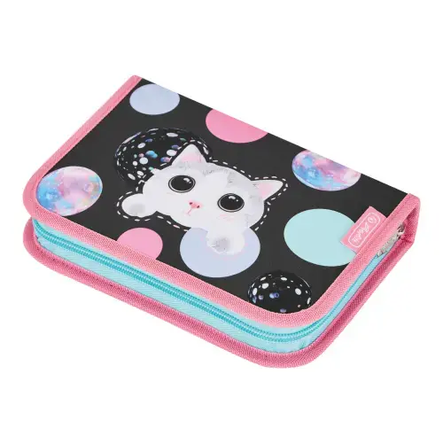 Penar echipat Herlitz motiv Cute Cat, 31 piese, cu 2 clape, dimensiune 14 x 20,3 x 3,5 cm
