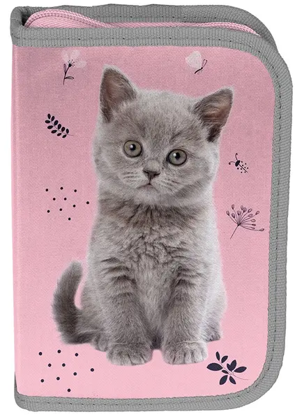 Penar echipat Paso Cat - Pisică gri, cu 1 fermoar