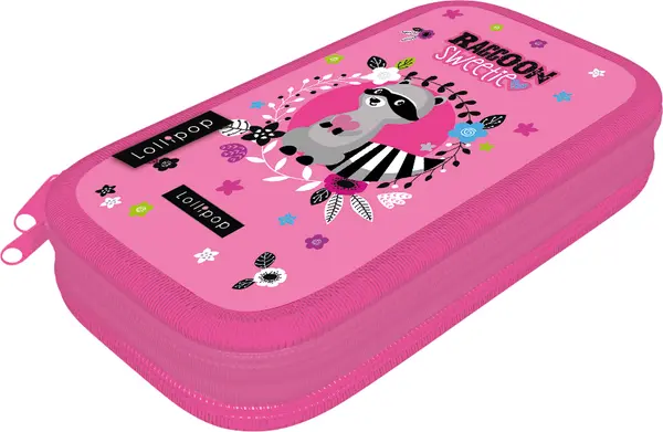 Penar Lizzy Card - Lollipop Raccoon, cu 2 fermoare