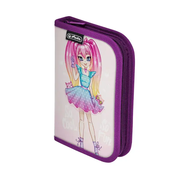 Penar neechipat 1 fermoar, cu doua clape, Herlitz Fun Princess