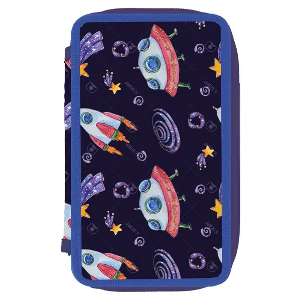 Penar neechipat 2 fermoare, 20x4.5x13 cm, motiv Space, Herlitz