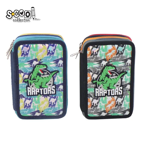 Penar neechipat 4 fermoare, raptors, 19.5x12x7.5 cm, S-COOL