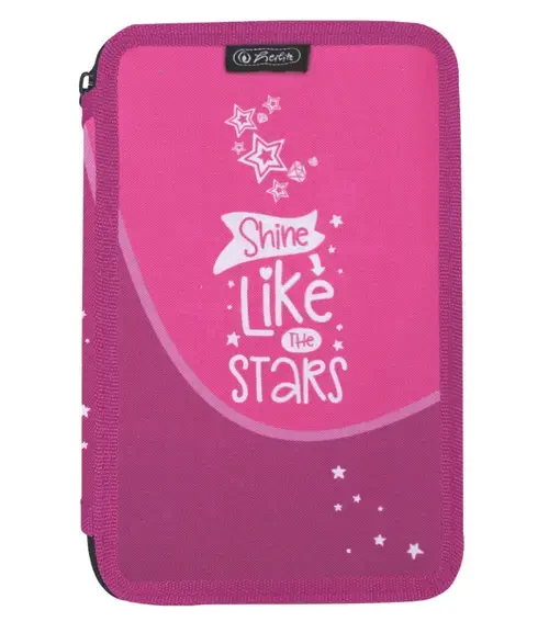 Penar neechipat Herlitz, 3 fermoare, dimensiune 20 x 6 x 13 cm, motiv Stars