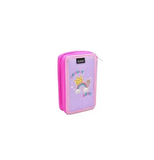 Penar neechipat Herlitz motiv Lovely Baby, print interior, 3 fermoare, dimensiune 20 x 6 x 13 cm
