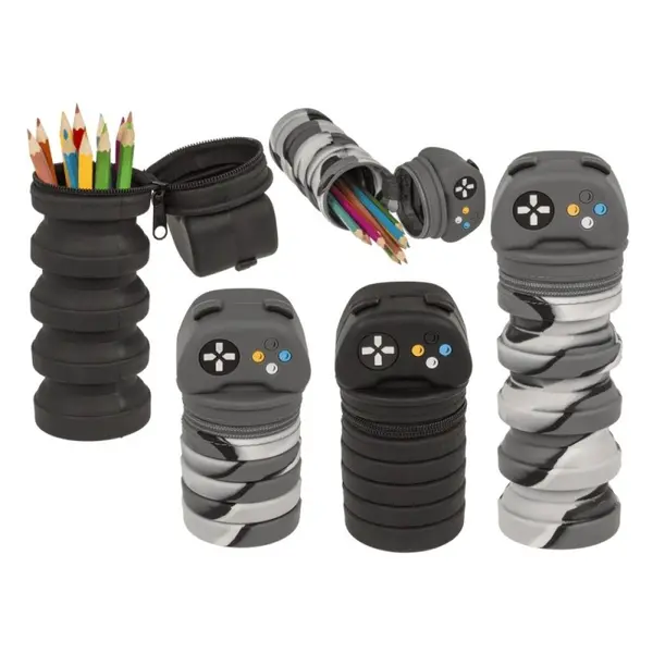 Penar neechipat Out of the Blue, siliconic, model controler, extensibil, negru-gri, 13 x 7 cm