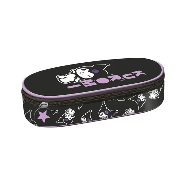 Penar neechipat St. Majewski Kuromi, 1 compartiment, negru roz, oval, 24 x 10 x 6 cm