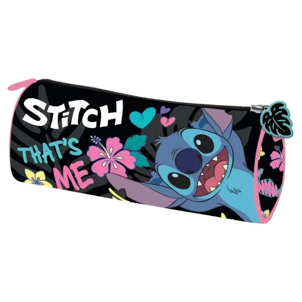 Penar neechipat Stitch cilindric cu un compartiment, 21x7x10 cm