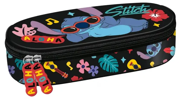 Penar oval St. Majewski Stitch - negru Aloha, 1 fermoar
