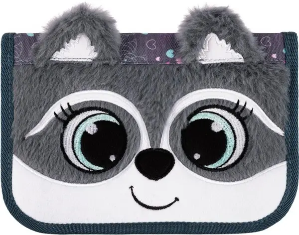 Penar școlar Bambino Premium Racoon - 1 compartiment cu 2 aripi
