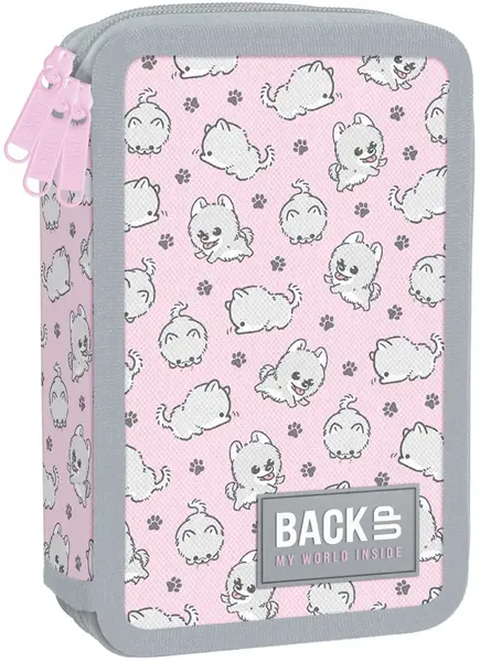 Penar școlar cu rechizite BackUp EW - Doggies, cu 3 fermoare