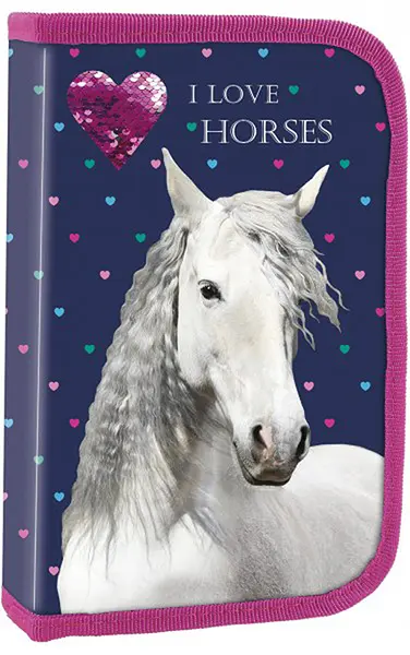 Penar scolar Derform Horses - cu un fermoar