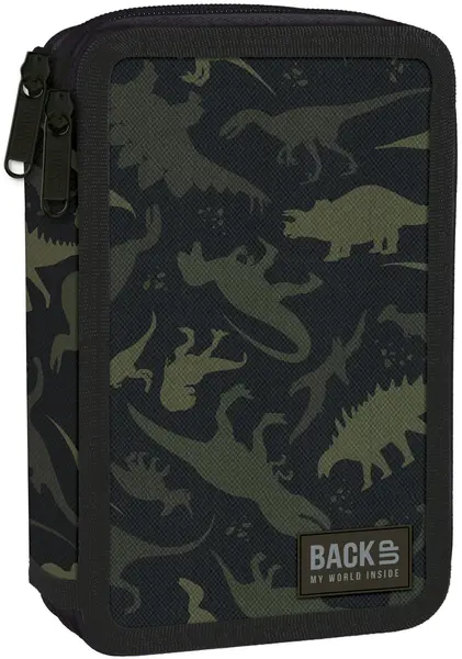 Penar școlar echipat Derform BackUp - Dinosaurs, 2 fermoare