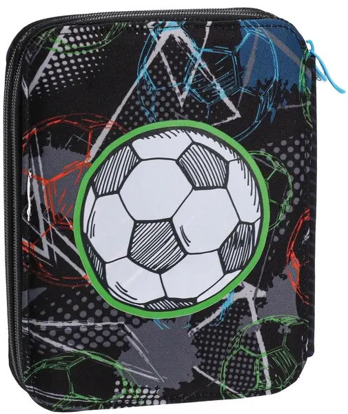 Penar școlar echipat Play Grande - Football, 2 fermoare