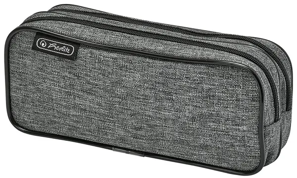 Penar scolar Herlitz Knitted - 2 fermoare, gri