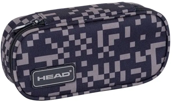 Penar școlar oval Astra Head - Blocuri gri, 1 fermoar
