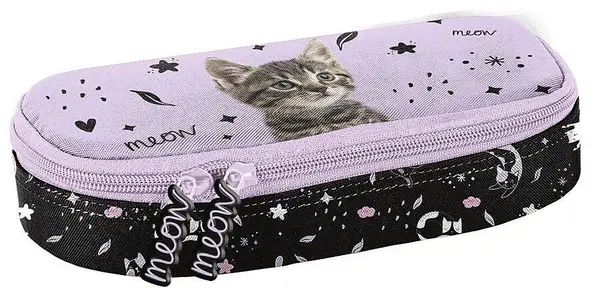Penar școlar oval Paso Cat - Meow, 1 fermoar