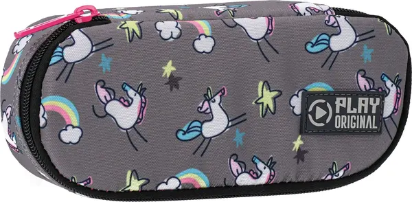 Penar școlar oval Play Rainbow Unicorn - Cu 1 fermoar