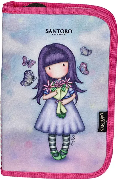 Penar școlar Santoro Gorjuss - Send Me Flowers, cu 1 fermoar