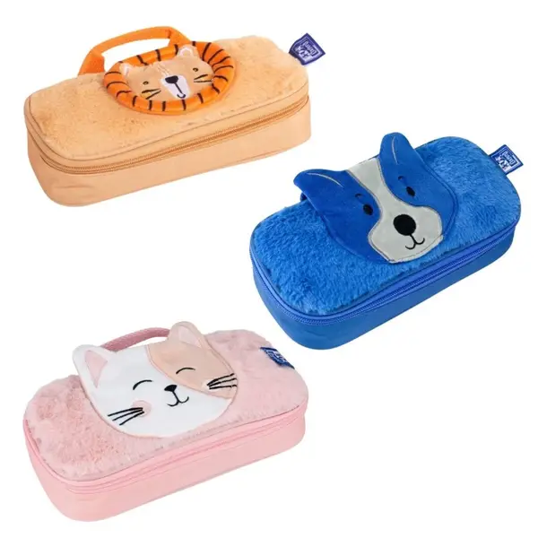Penar tip etui dreptunghiular, 1 fernoar, 23.5x12x3.5cm, Animal Besties, Oxford