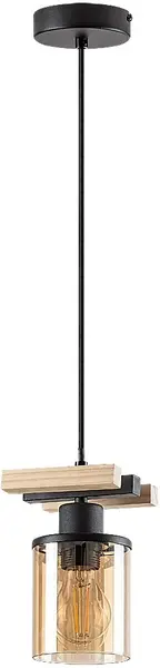 Pendel Rabalux - Niylah 72081, IP20, E27, 1 x 25 W, negru/lemn