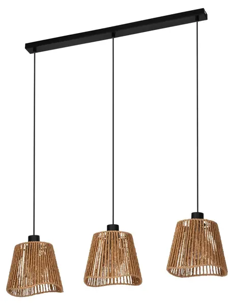 Pendul Eglo – Lavister, 3xE27, L-910 H-1100 FSC, negru/natur