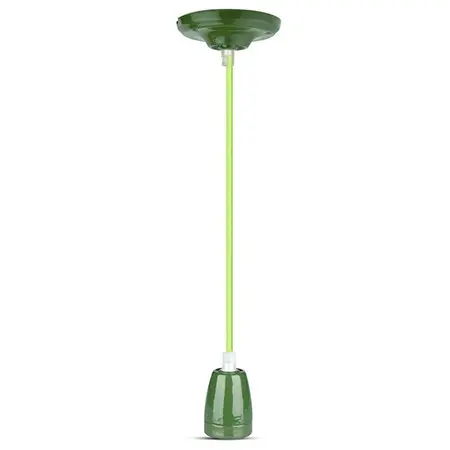 pendul tavan portelan soclu e27 - verde