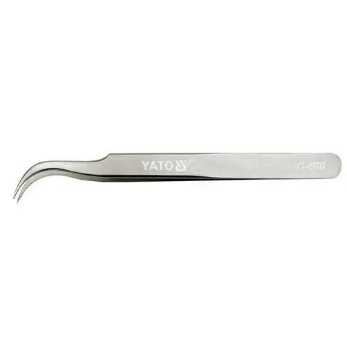 Penseta cu varf curbat, Yato YT-6907, inox, 115mm
