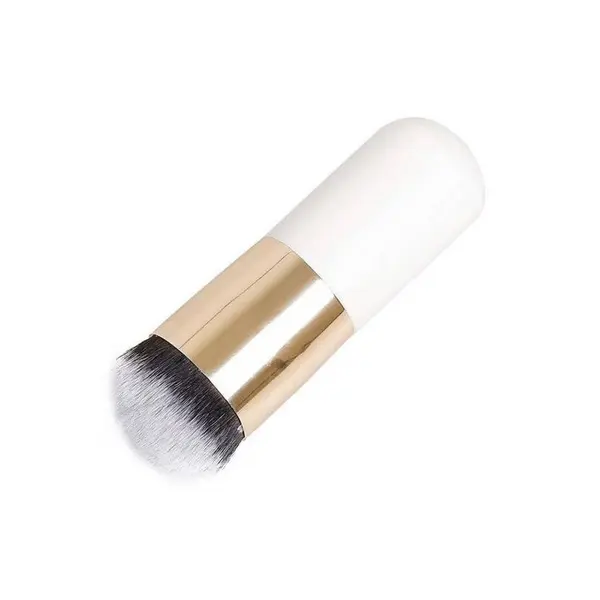 Pensula, Chubby, pentru Machiaj, Make-up, aplicare creme BB, CC, fond de ten, alb si auriu