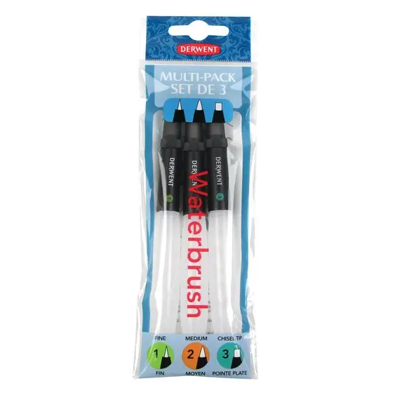 Pensula cu rezervor de apa, 3buc/set, Derwent Professional