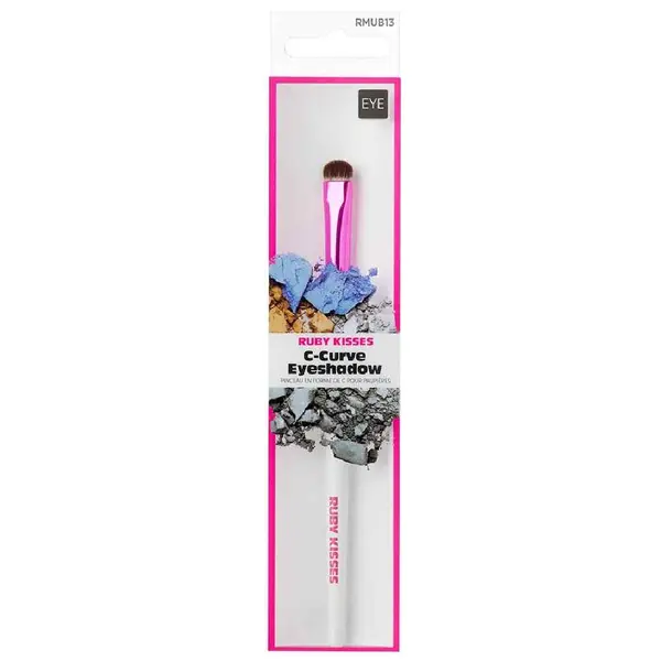 Pensula curbata de machiaj pentru fard de ochi C-Curve Ruby Kisses, 1 bucata, Kiss