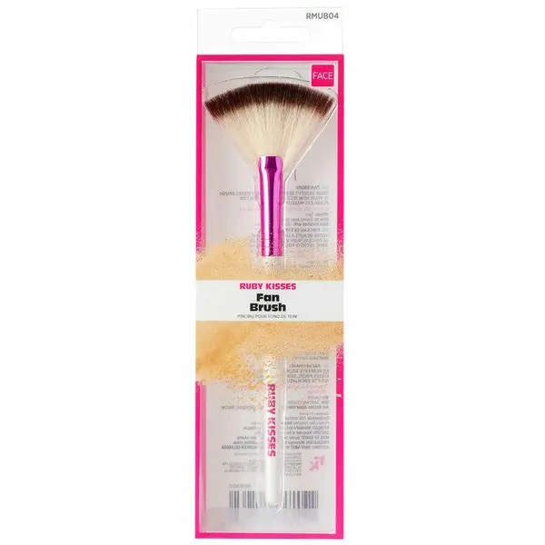 Pensula de machiaj Ruby Kisses Fan Brush, 1 bucata, Kiss