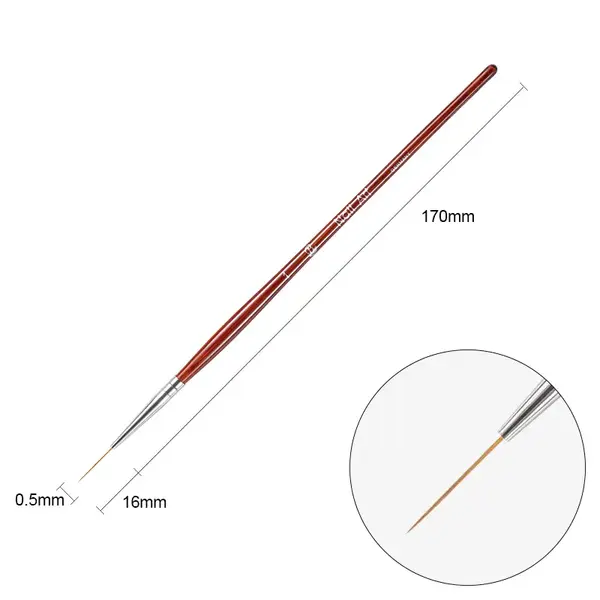 Pensulă Pictură Liner Everin 16mm | Pensulă Profesională Nail Art Precizie
