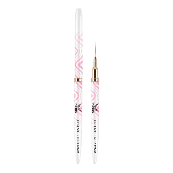 Pensulă Pro Art Liner 12mm Pink Wave Everin | Nail Art Profesional