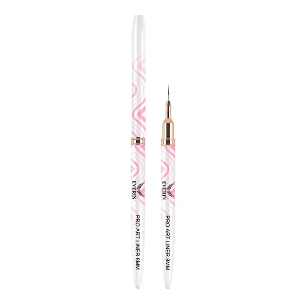 Pensulă Pro Art Liner 8mm Pink Wave Everin | Pensulă Nail Art Profesională