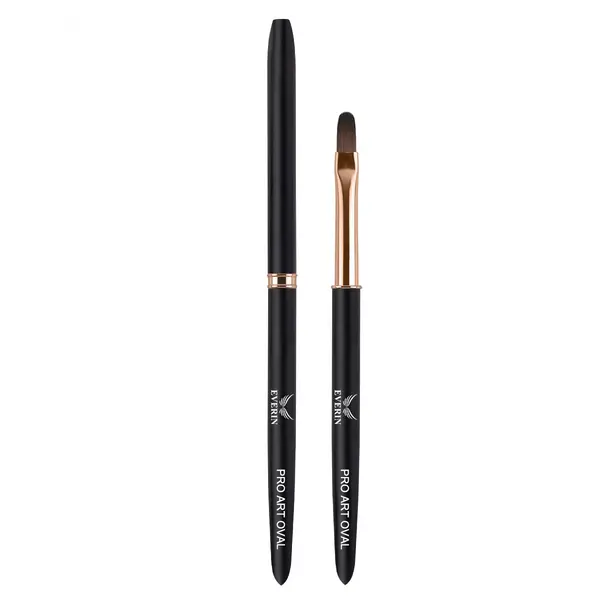 Pensulă Pro Art Oval 10mm Black Everin | Pensulă Profesională Gel Construcție