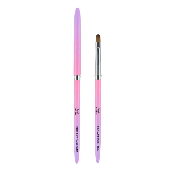 Pensulă Pro Art Oval 9mm Purple Pink Everin | Pensulă Profesională Gel