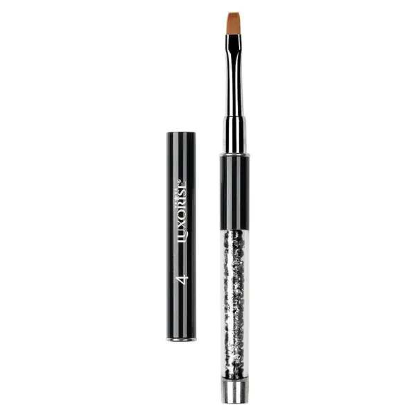Pensula Unghii Aplicare Gel Nr. 4 Crystal Black, LUXORISE