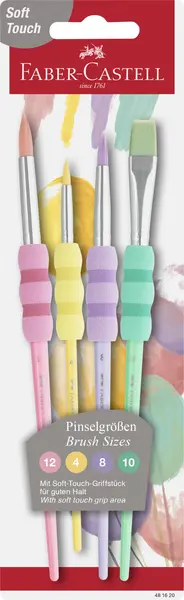 Pensule, 4buc/set, Soft Touch Pastel Faber-Castell
