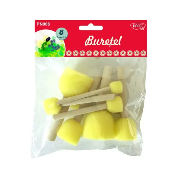 Pensule, 8buc/set, burete, diam. 1.5, 2, 3, 4 cm, Daco