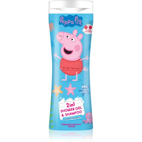 Peppa Pig Shower gel & Shampoo 2 in 1 gel de dus si sampon pentru copii Cherry 300 ml