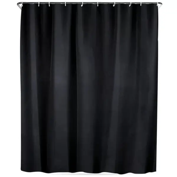 Perdea de Dus Impermeabila cu Carlige, Neagra, Vilde, 180 x 180 cm